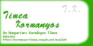 timea kormanyos business card